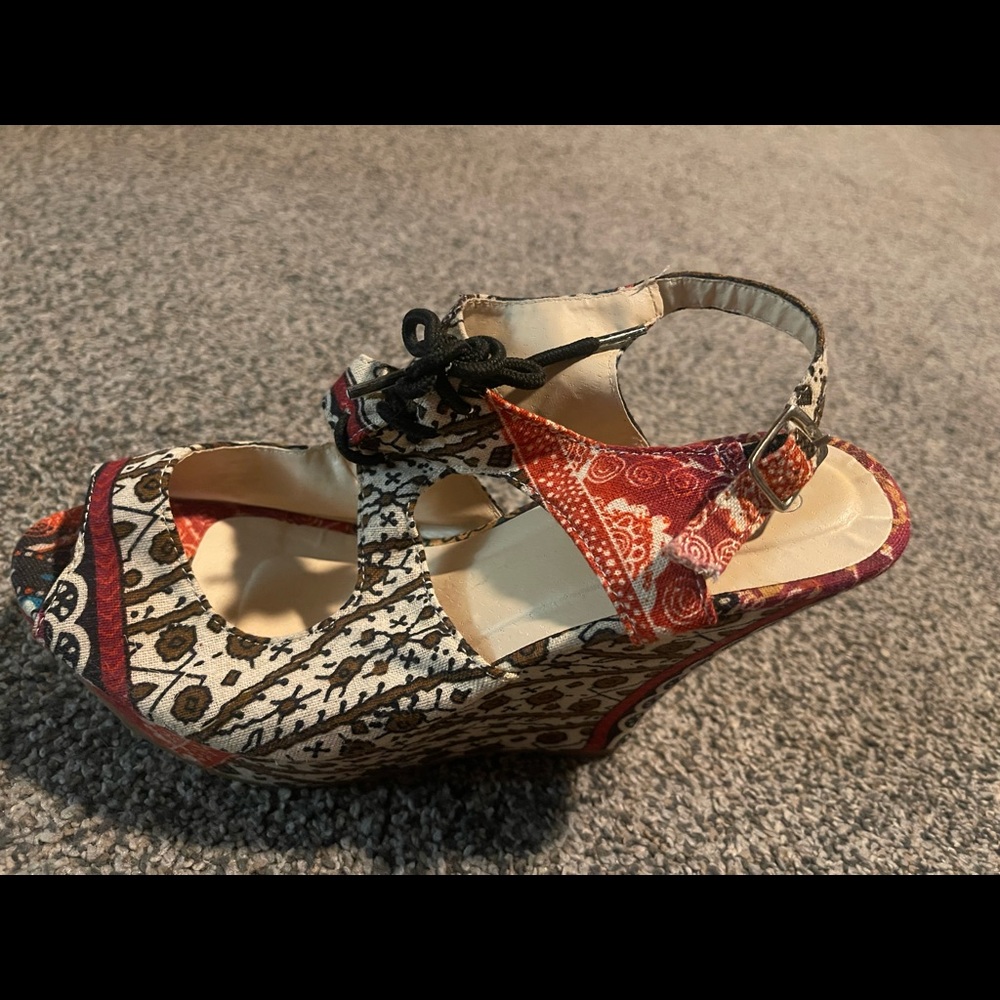 Flower Power Wedge Shoes